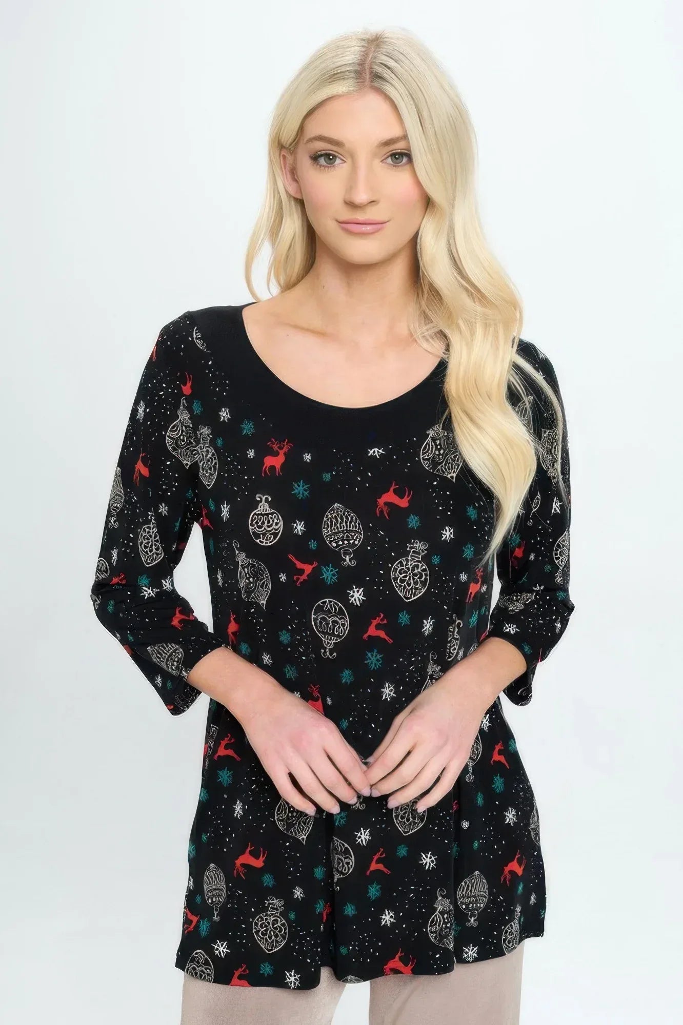 Bns Relaxed Neck Line Contrast Tunic | Mixtshop LLC