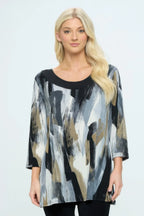 Bns Relaxed Neck Line Contrast Tunic | Mixtshop LLC