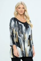 Bns Relaxed Neck Line Contrast Tunic | Mixtshop LLC