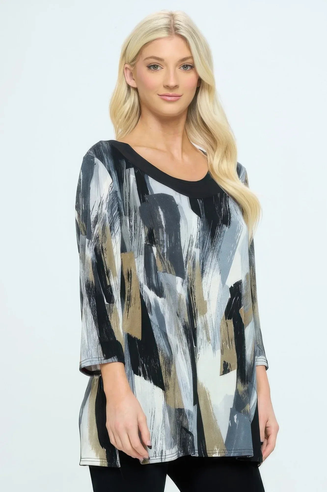 Bns Relaxed Neck Line Contrast Tunic | Mixtshop LLC