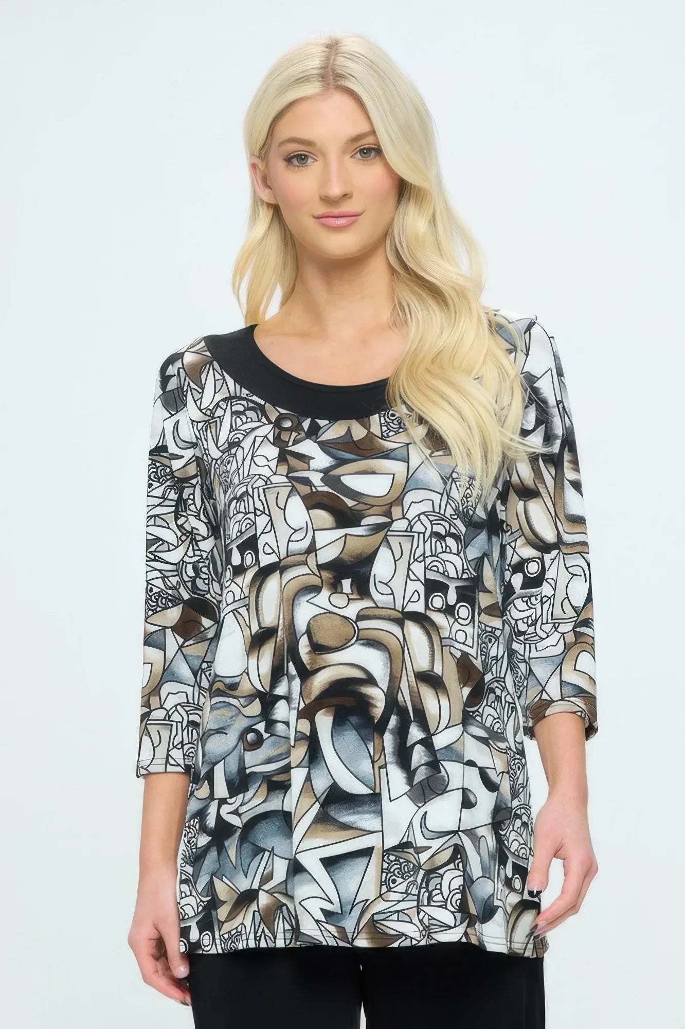 Bns Relaxed Neck Line Contrast Tunic | Mixtshop LLC