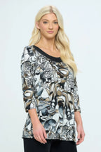 Bns Relaxed Neck Line Contrast Tunic | Mixtshop LLC