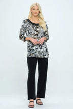 Bns Relaxed Neck Line Contrast Tunic | Mixtshop LLC