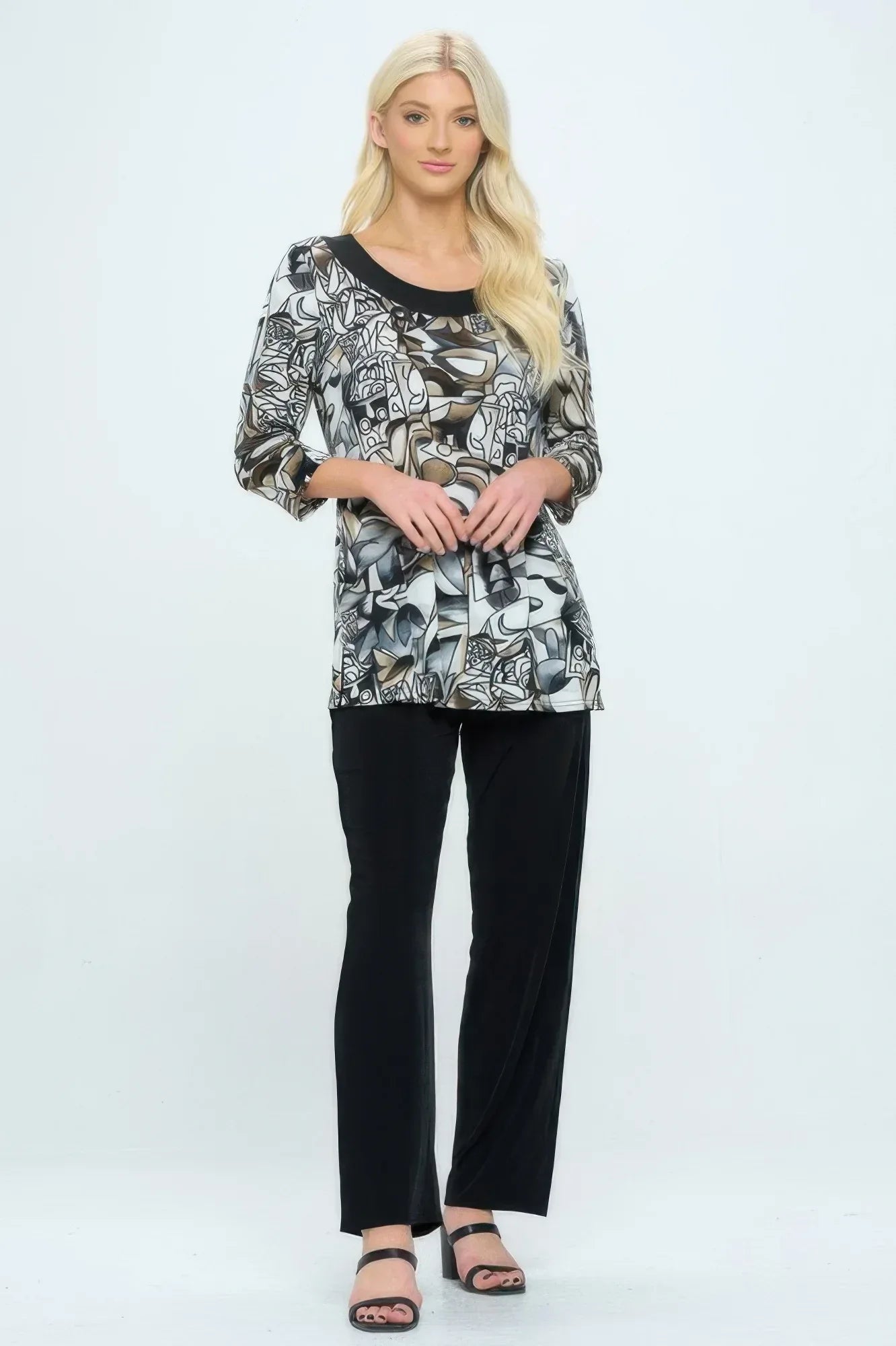 Bns Relaxed Neck Line Contrast Tunic | Mixtshop LLC