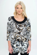 Bns Relaxed Neck Line Contrast Tunic | Mixtshop LLC