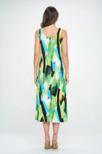 Bns Brush Stroke Print Tank Long Dress | Mixtshop LLC