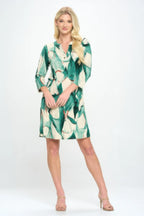 Hit Notch Neck Quarter Sleeve Dress | Mixtshop LLC