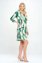 Hit Notch Neck Quarter Sleeve Dress | Mixtshop LLC