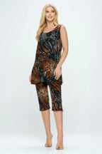 Round Neck Tank Top And Capri Pants Set | Mixtshop LLC