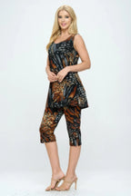 Round Neck Tank Top And Capri Pants Set | Mixtshop LLC