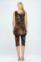 Round Neck Tank Top And Capri Pants Set | Mixtshop LLC