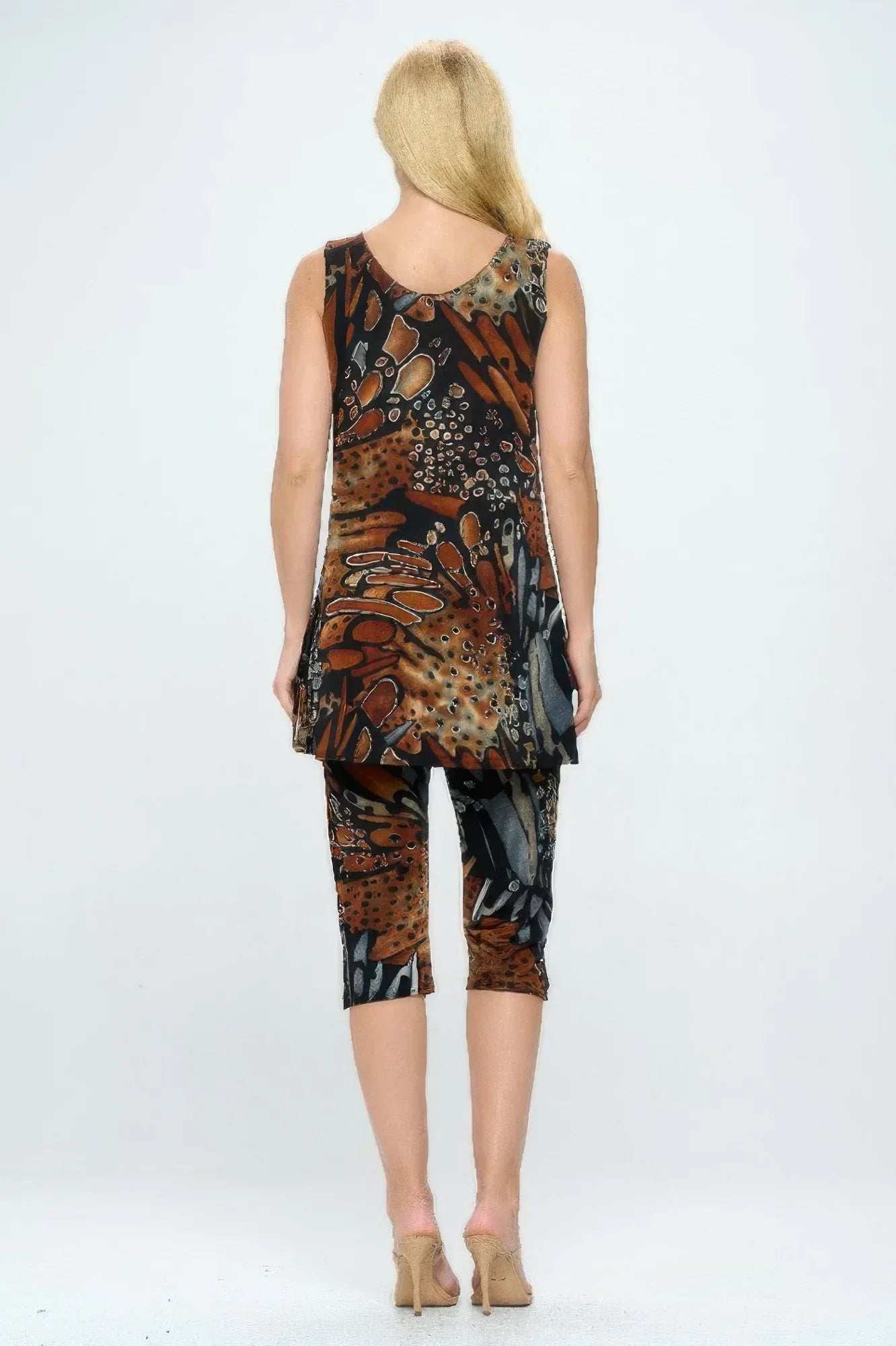 Round Neck Tank Top And Capri Pants Set | Mixtshop LLC
