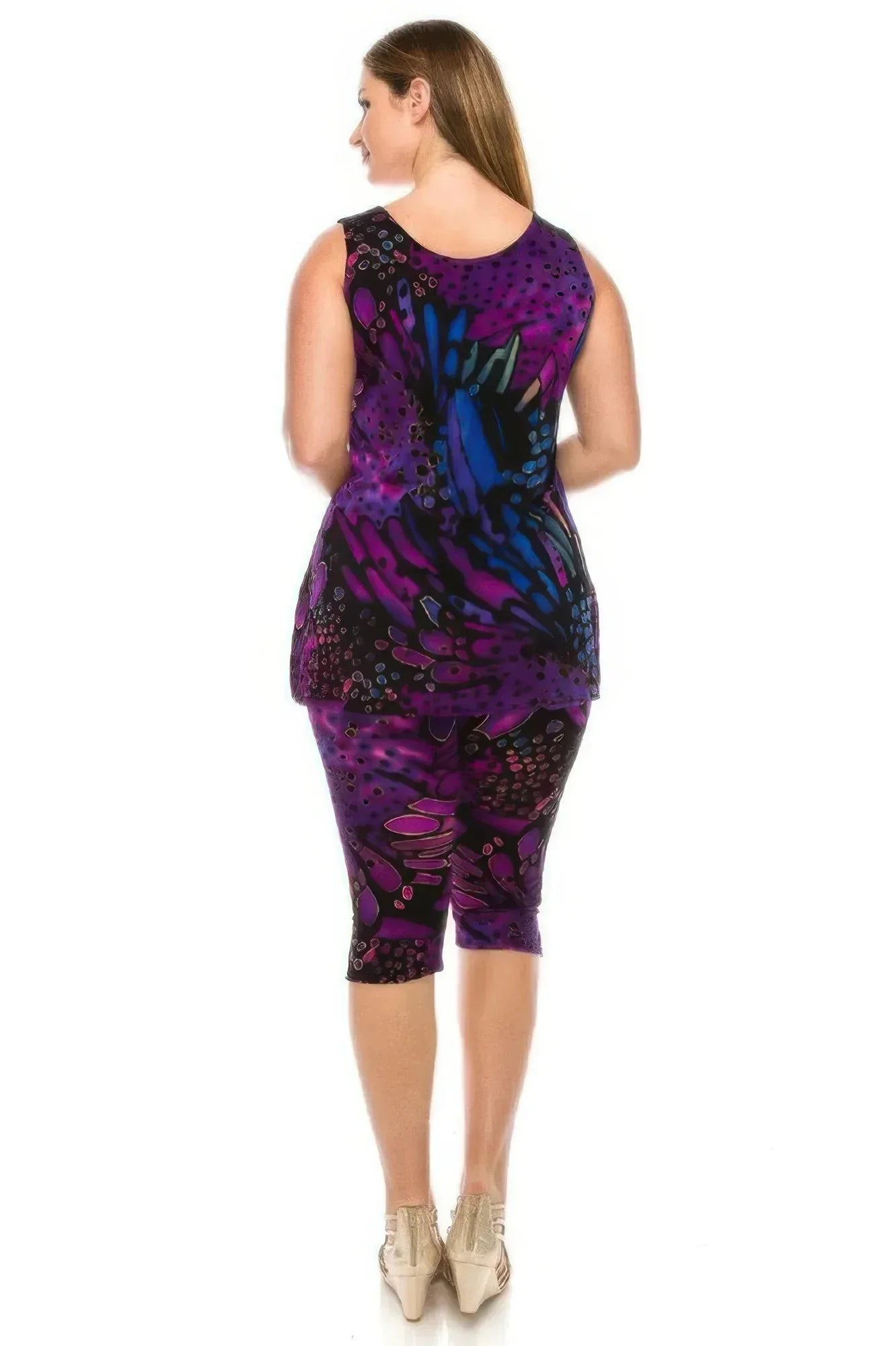 Round Neck Tank Top And Capri Pants Set | Mixtshop LLC