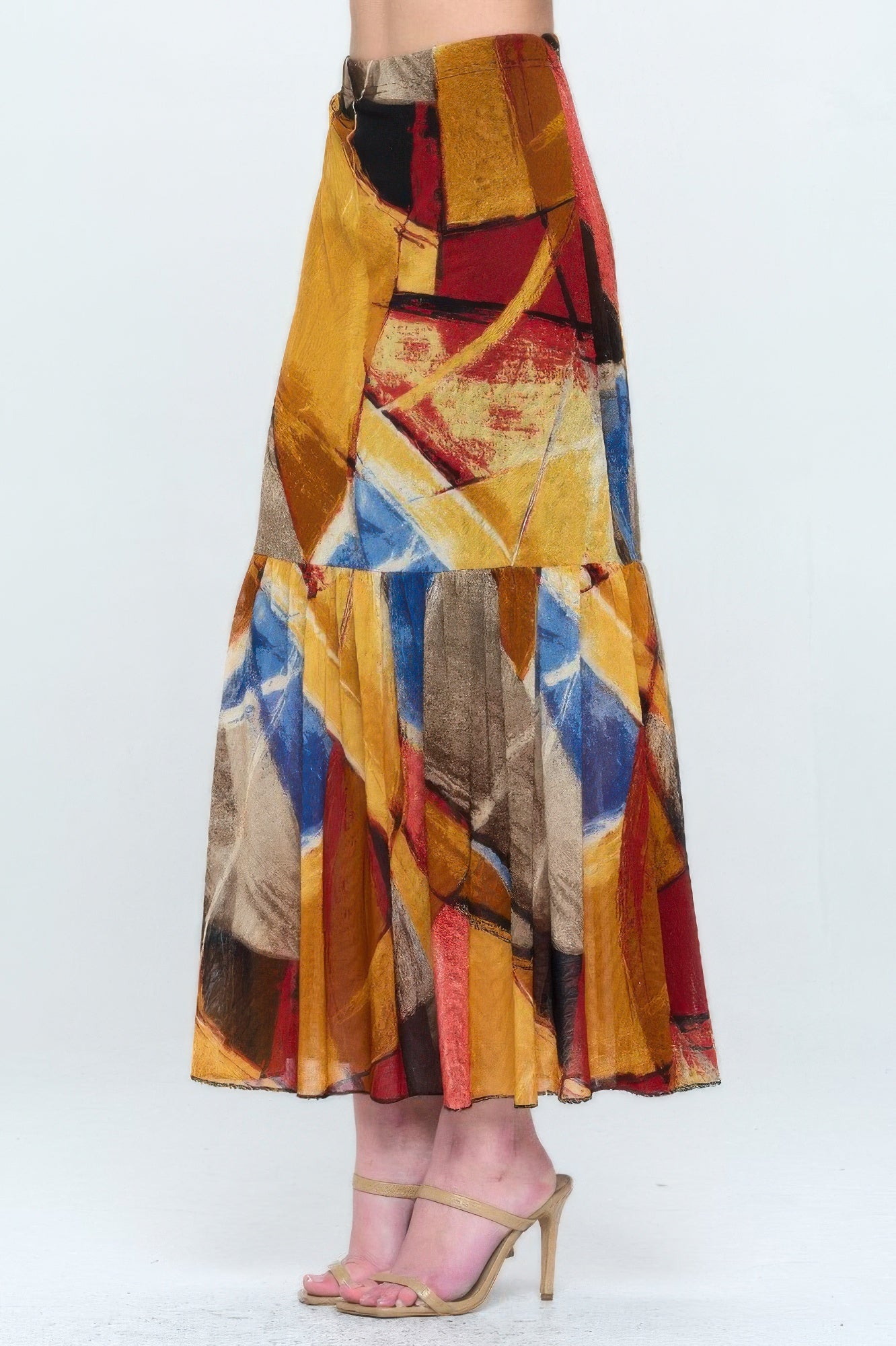 Mesh Romance Tiered Print Skirt Secondary image