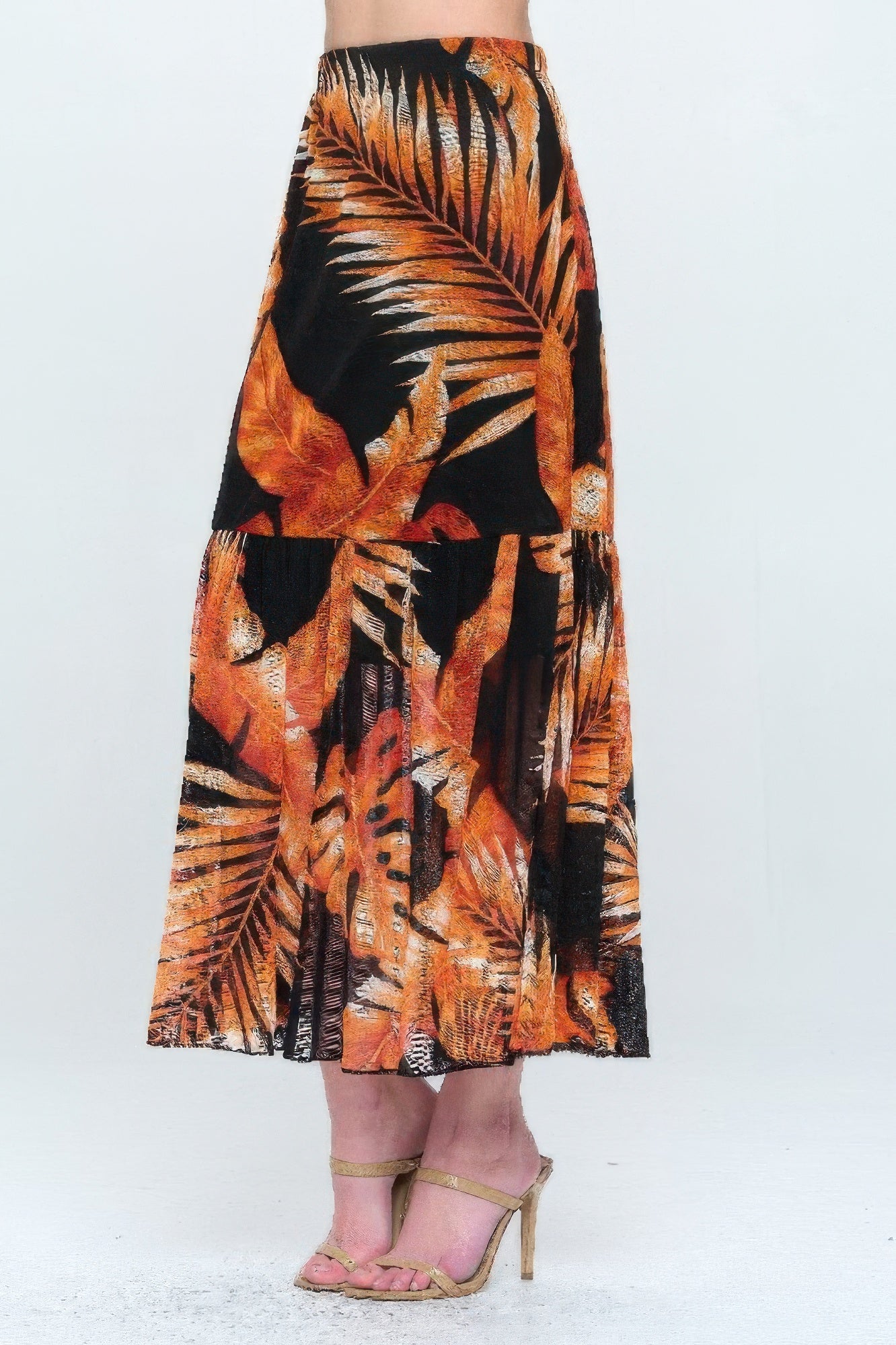 Mesh Romance Tiered Print Skirt Secondary image