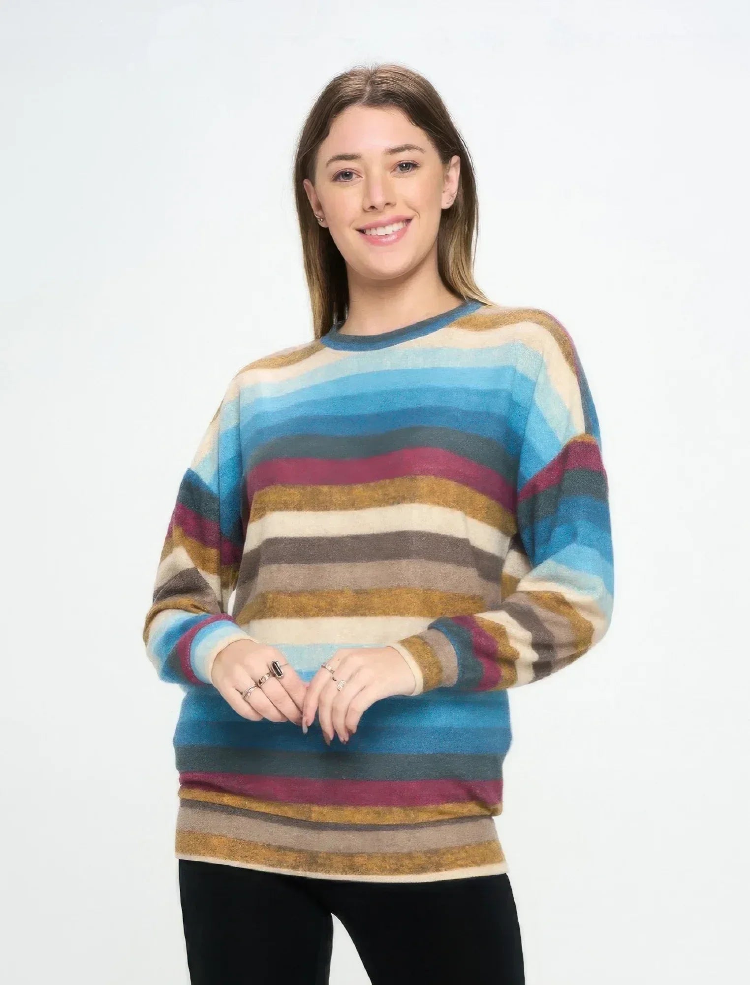 Terry Brushed Round Nk Long Sleeve W/ Pocket Top | Mixtshop LLC Main image