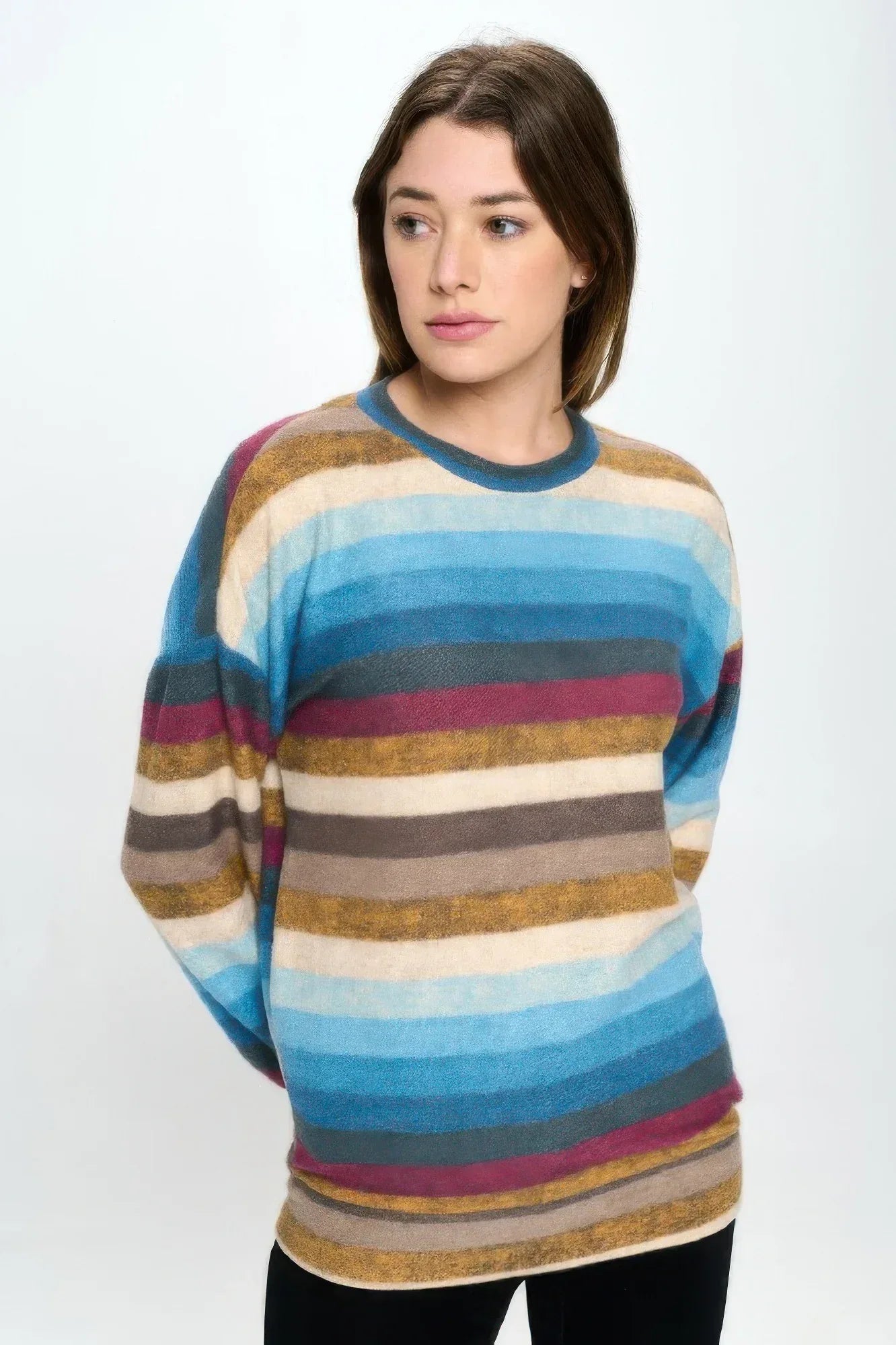 Terry Brushed Round Nk Long Sleeve W/ Pocket Top | Mixtshop LLC