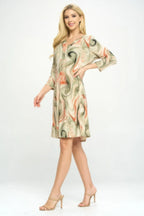 Hit Notch Neck Quarter Sleeve Dress | Mixtshop LLC