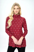 Mir Split Mock Neck Top | Mixtshop LLC