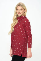 Mir Split Mock Neck Top | Mixtshop LLC