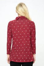 Mir Split Mock Neck Top | Mixtshop LLC