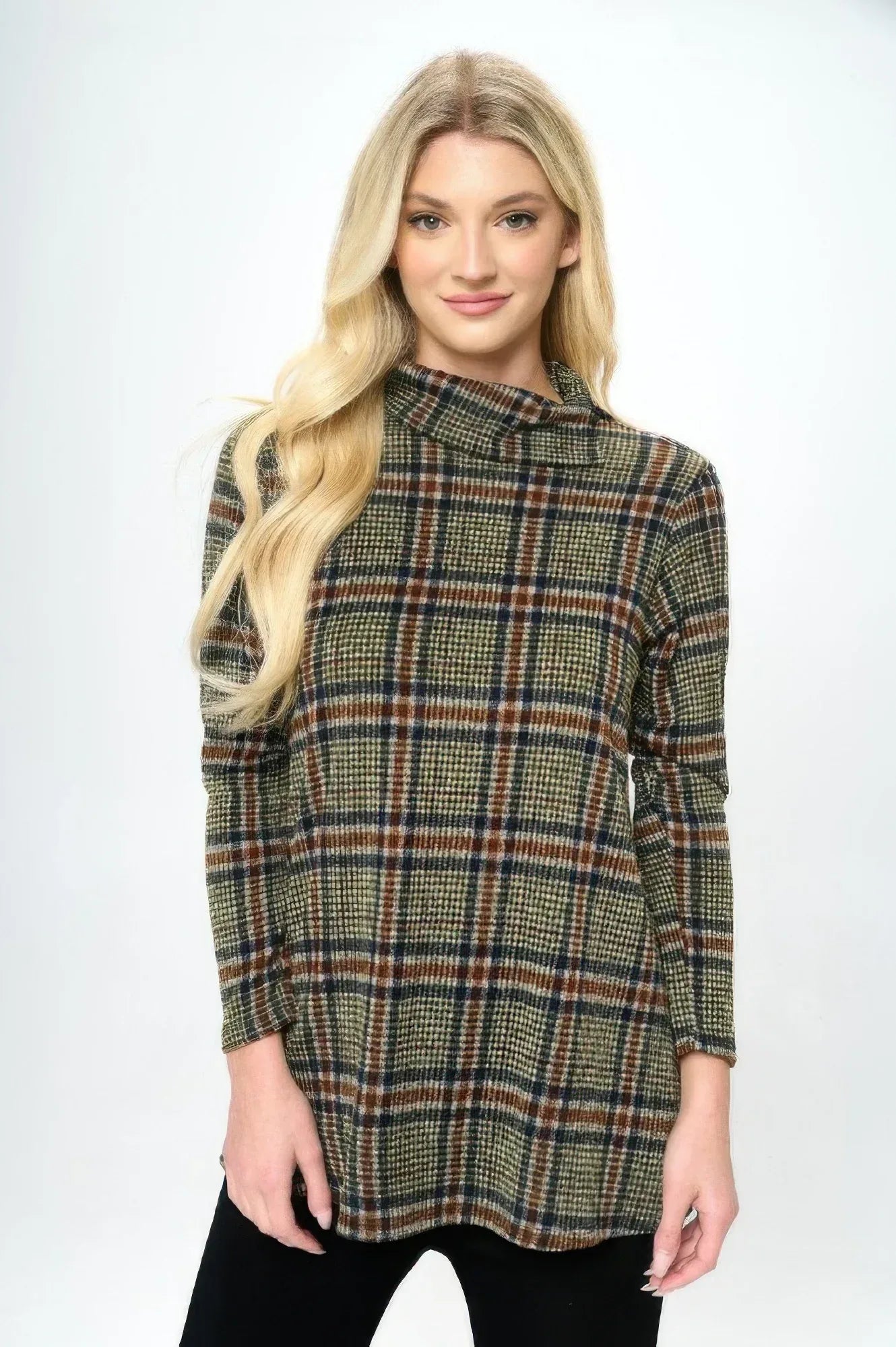 Mir Split Mock Neck Top | Mixtshop LLC