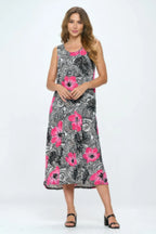 Bns Print Long Tank Dress | Mixtshop LLC