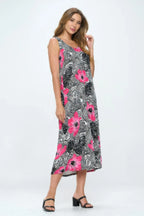 Bns Print Long Tank Dress | Mixtshop LLC