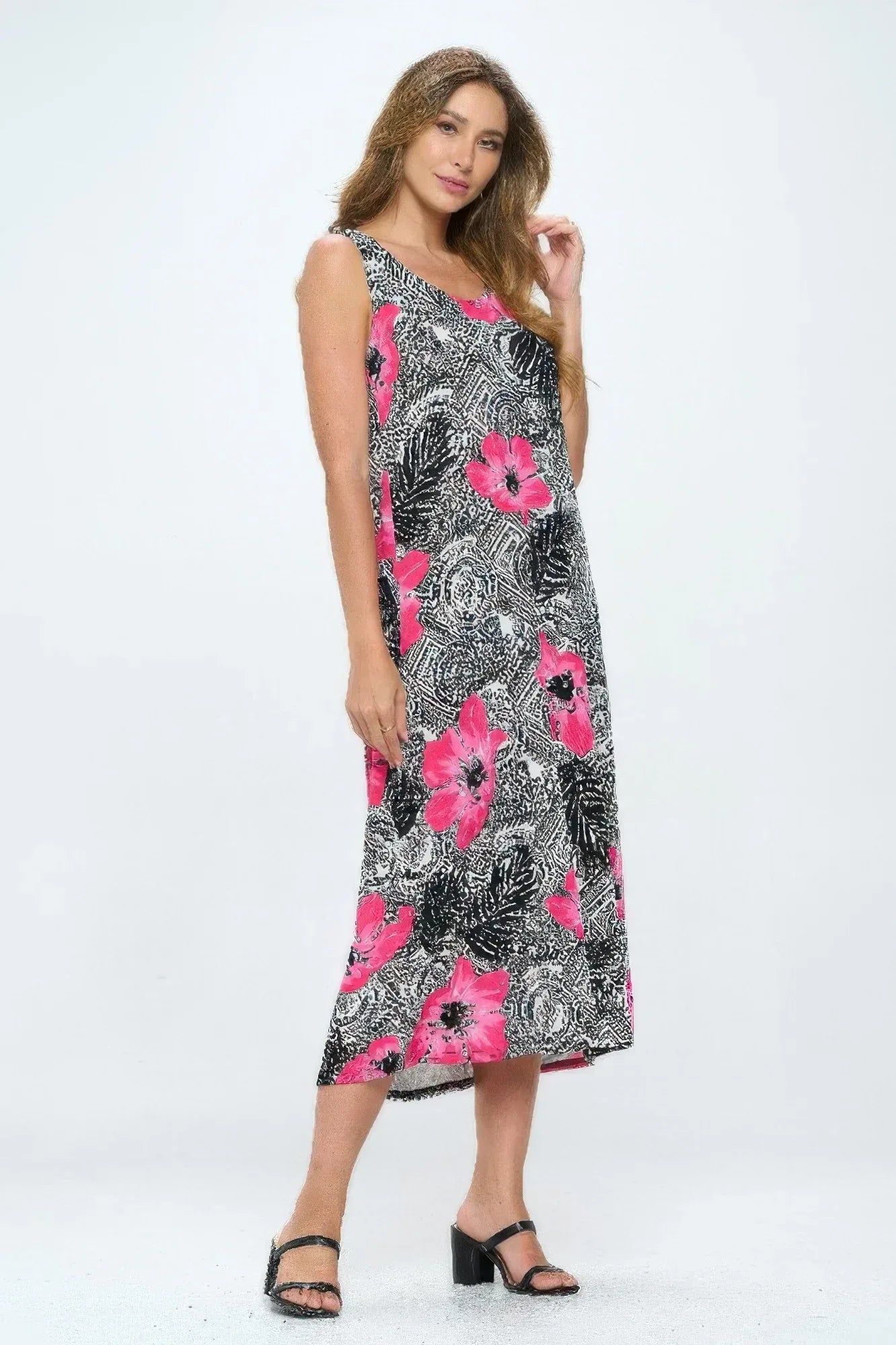 Bns Print Long Tank Dress | Mixtshop LLC