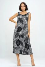 Bns Print Long Tank Dress | Mixtshop LLC