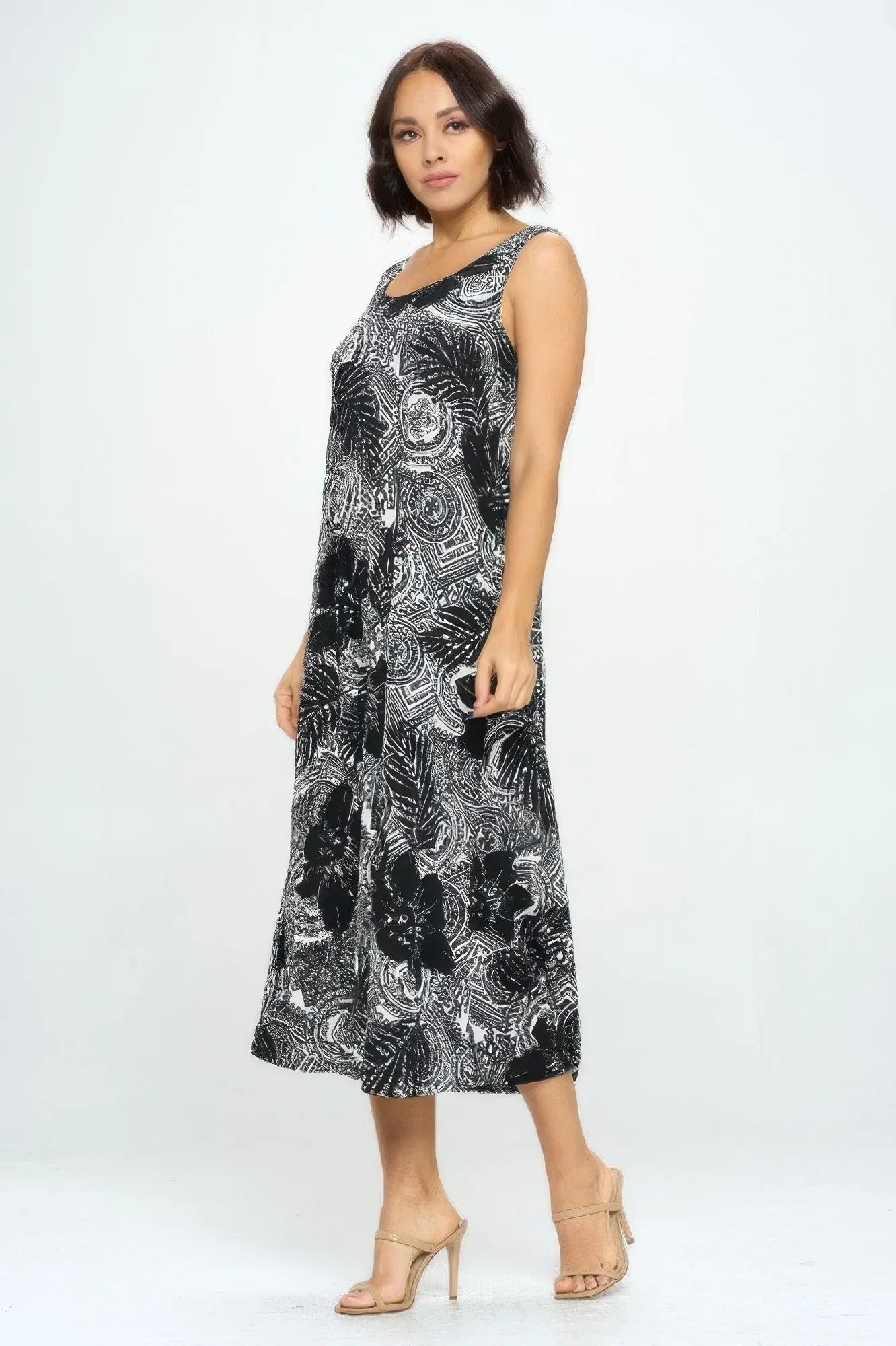 Bns Print Long Tank Dress | Mixtshop LLC