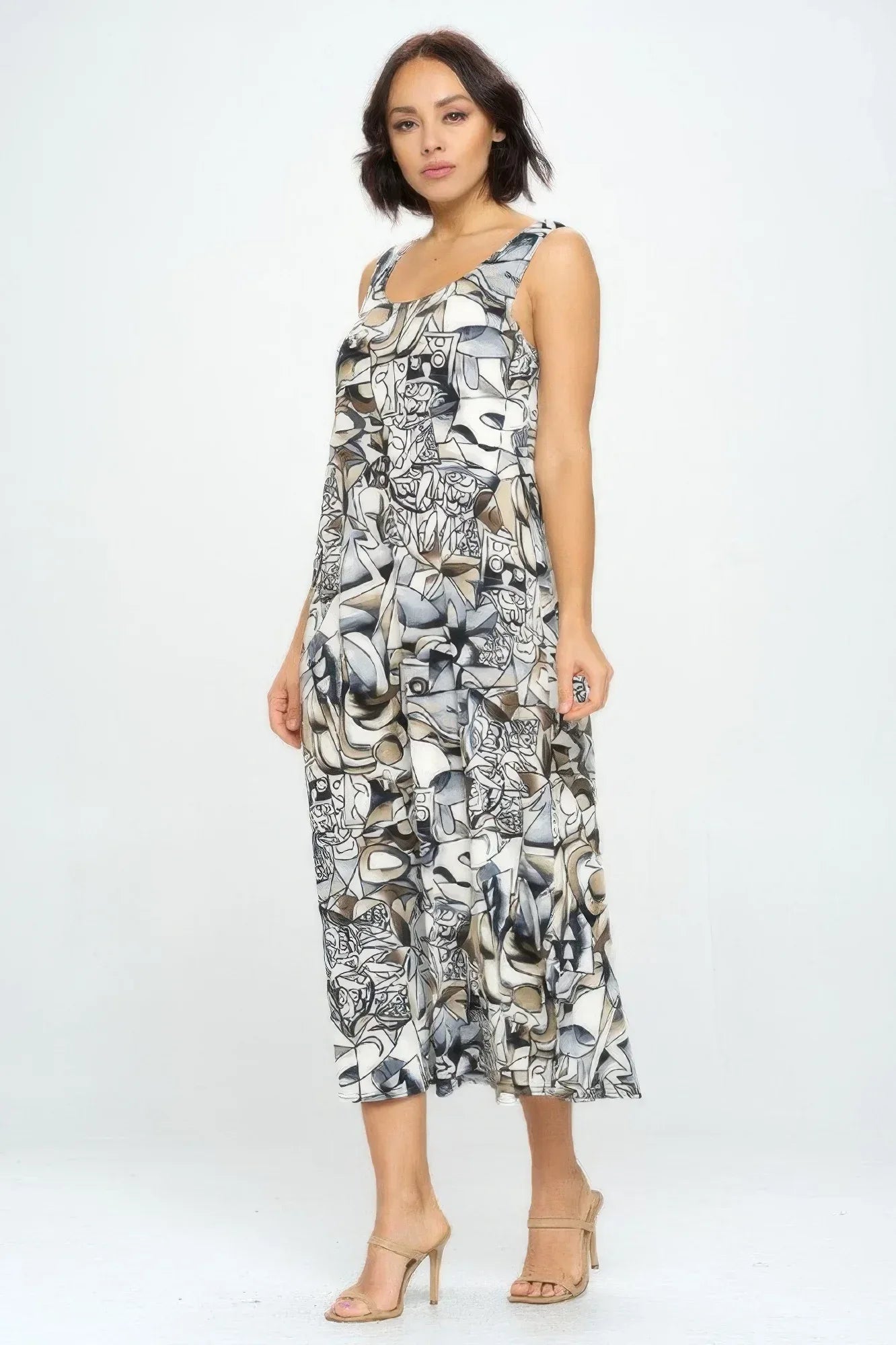 Bns Print Long Tank Dress | Mixtshop LLC