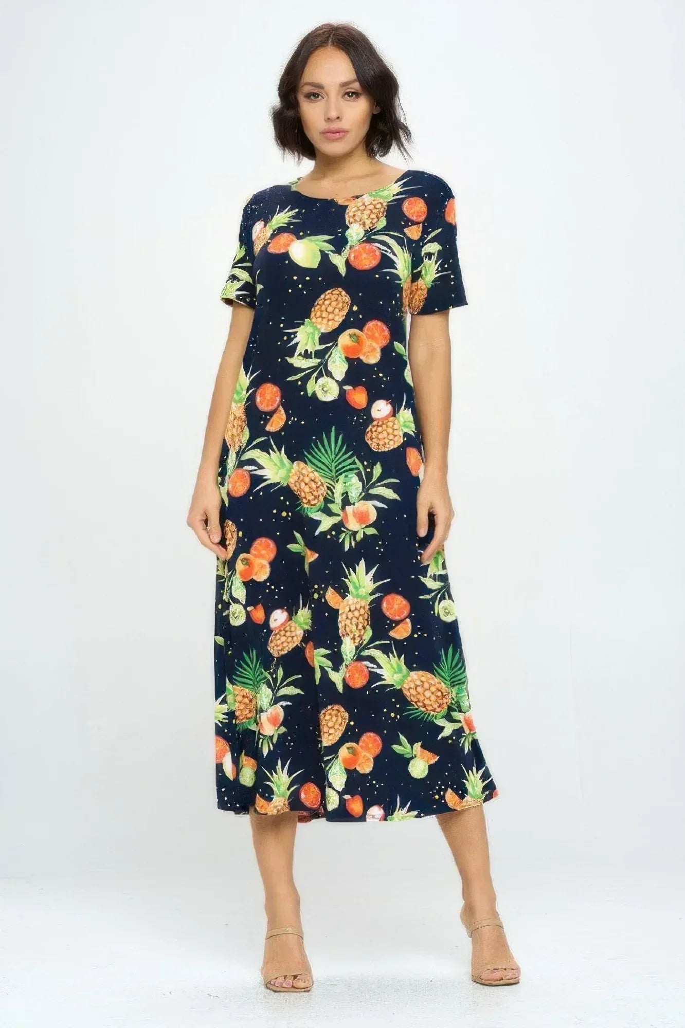 Short Sleeve And Soft Round-neckline Long Dress | Mixtshop LLC Main image