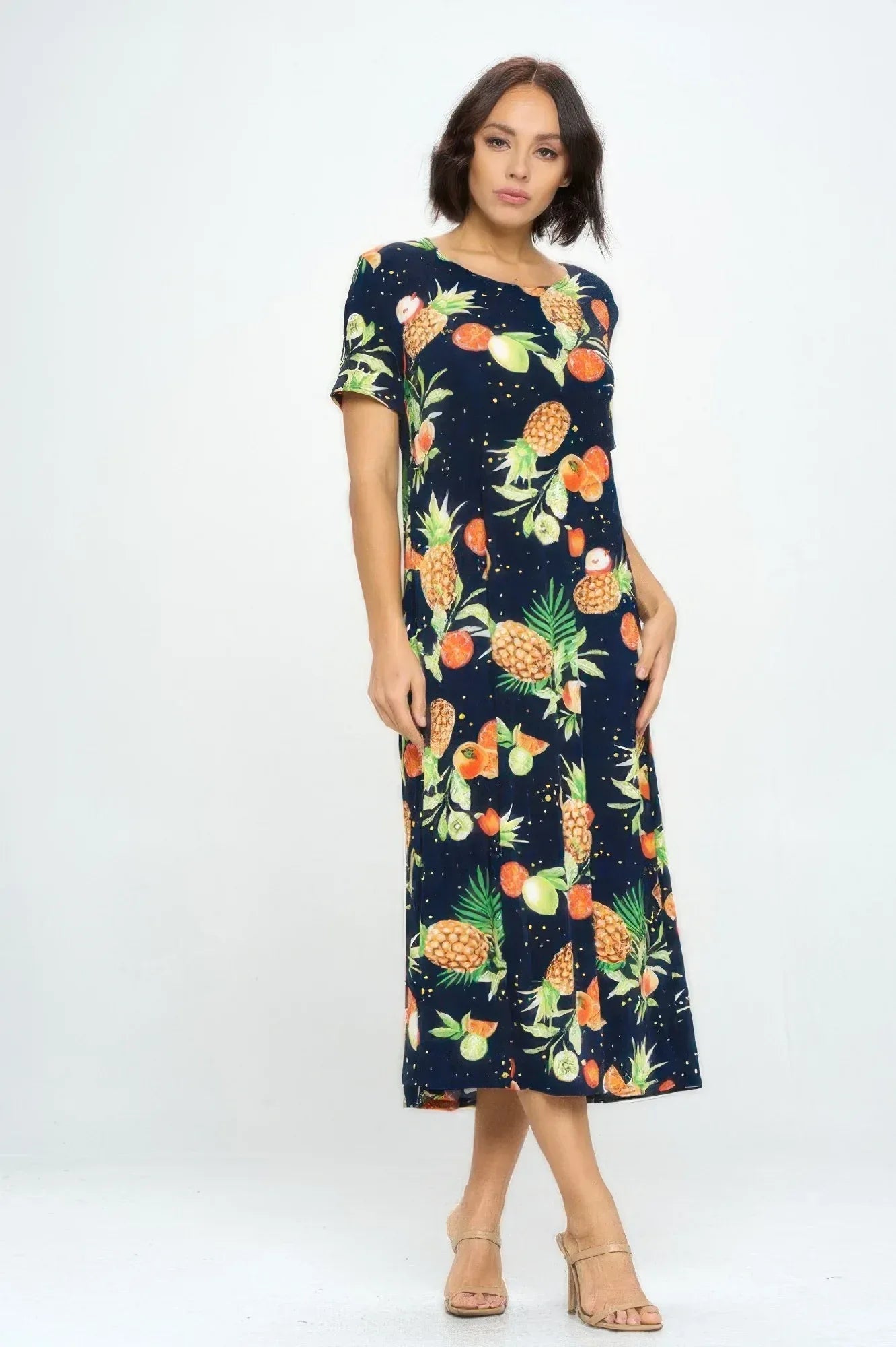 Short Sleeve And Soft Round-neckline Long Dress Secondary image