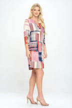 Hit Notch Neck Quarter Sleeve Dress | Mixtshop LLC
