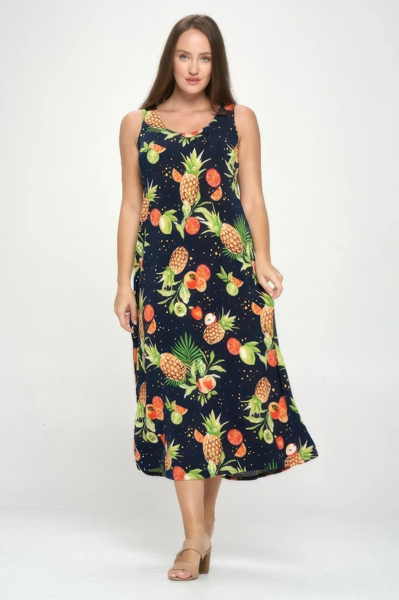 Tropical Print Stretchy Maxi Dress | Mixtshop LLC