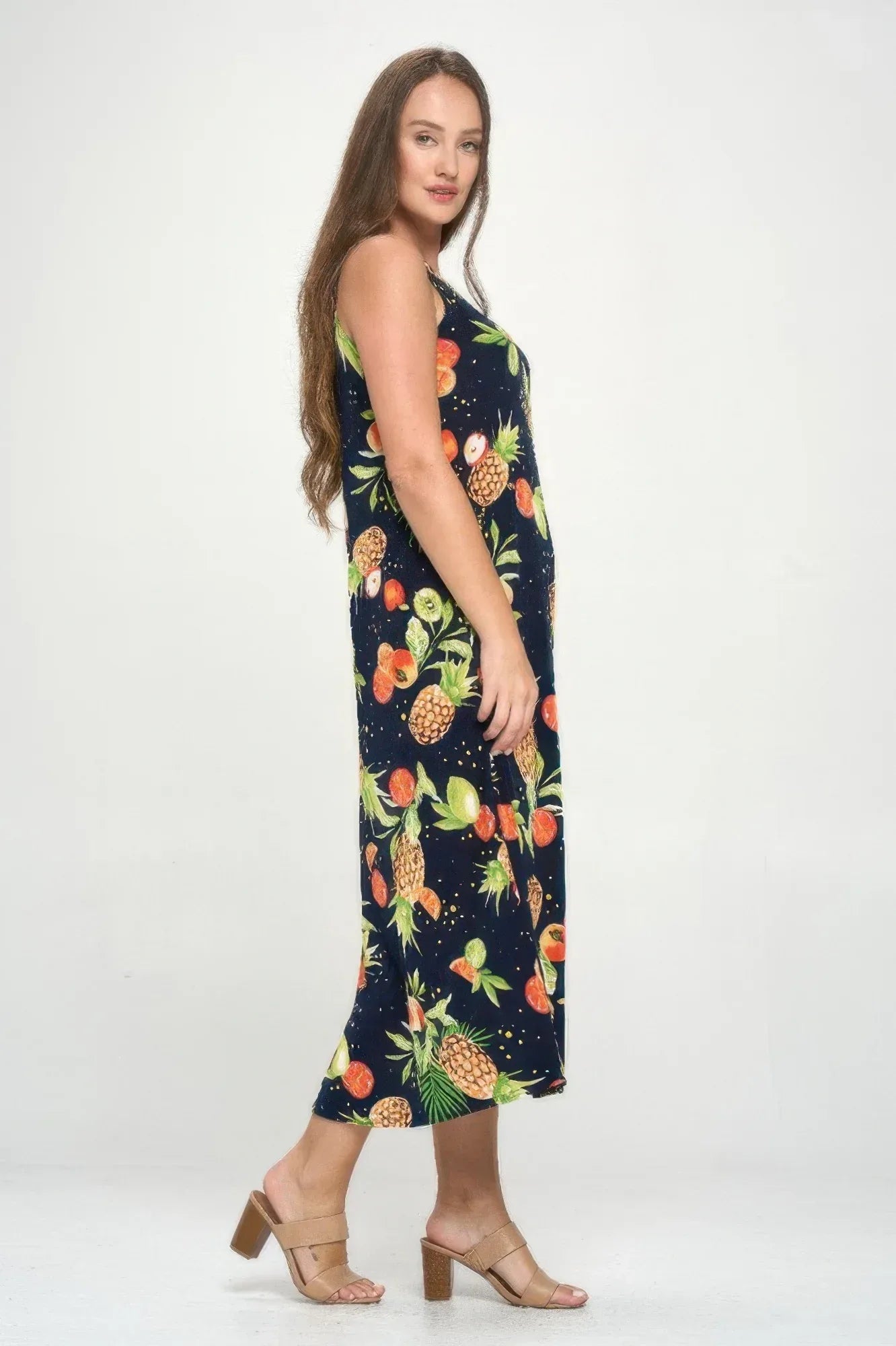 Tropical Print Stretchy Maxi Dress Secondary image