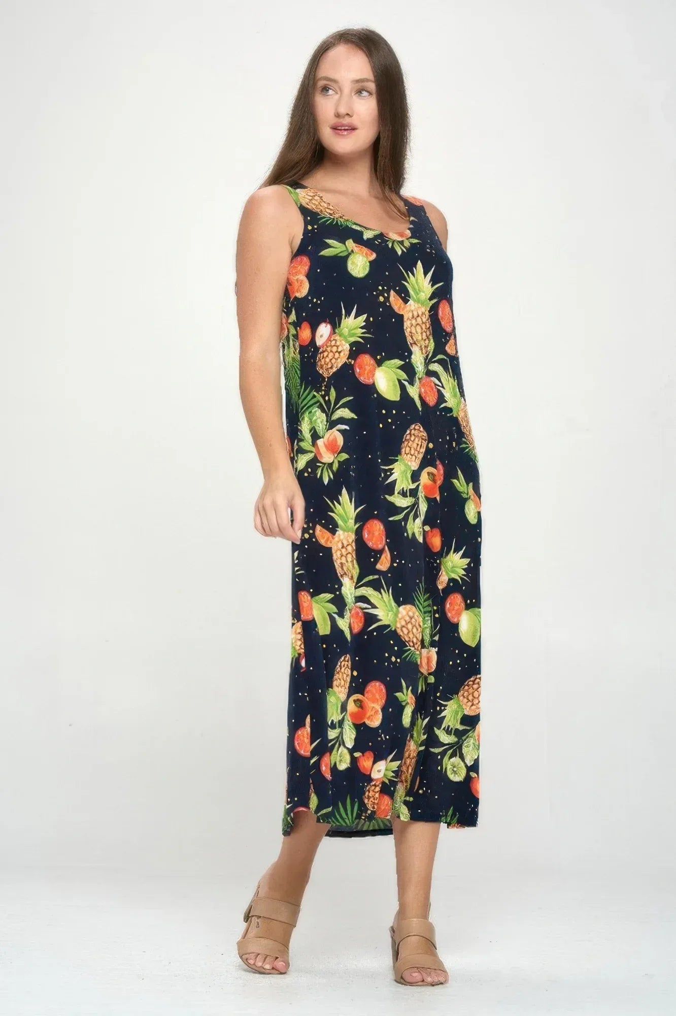Tropical Print Stretchy Maxi Dress | Mixtshop LLC