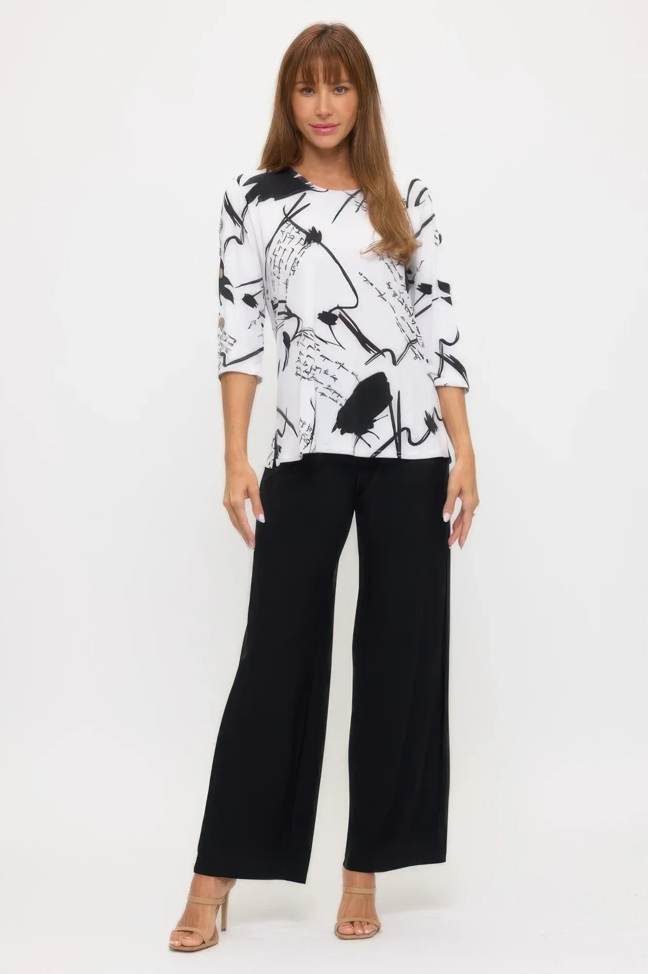 Hit Side Button Sleeve Top | Mixtshop LLC Main image