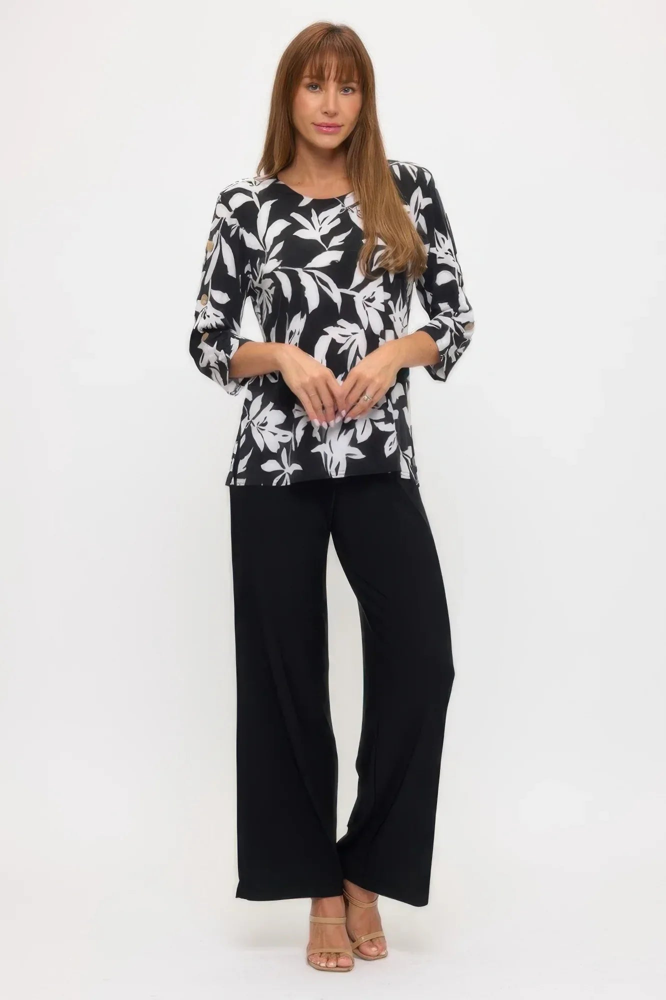 Plus Size Hit Side Button Sleeve Top | Mixtshop LLC