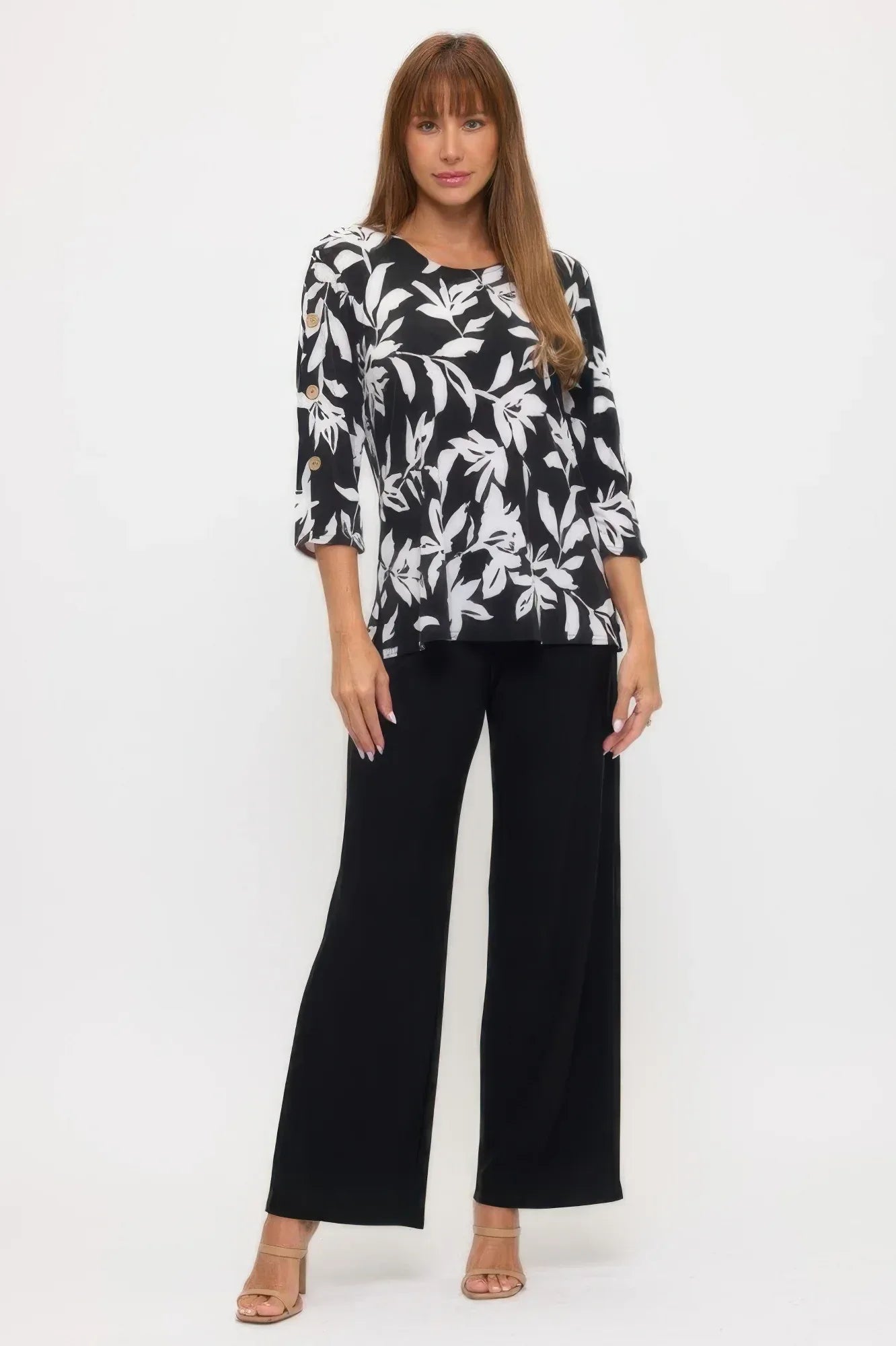 Plus Size Hit Side Button Sleeve Top | Mixtshop LLC