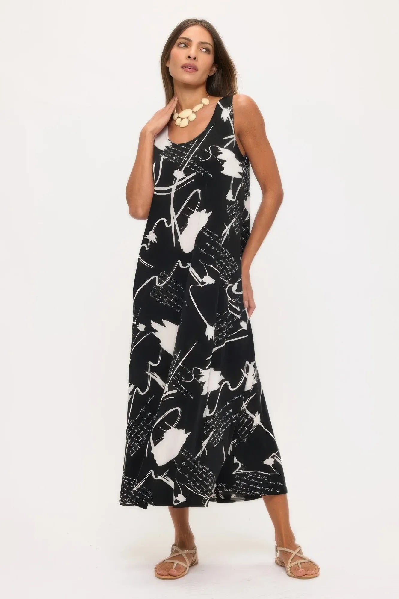 Print Bns Tank Long Dress | Mixtshop LLC Main image