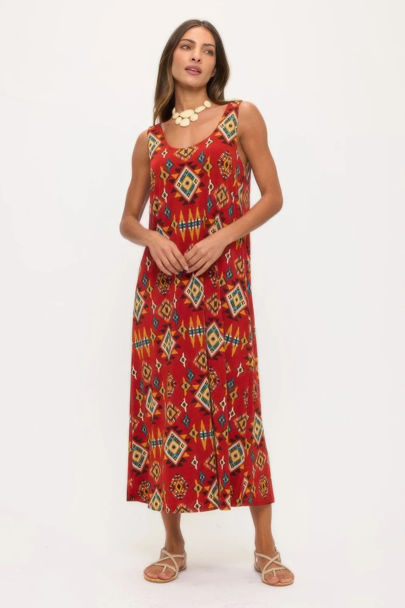 Print Bns Tank Long Dress | Mixtshop LLC Main image