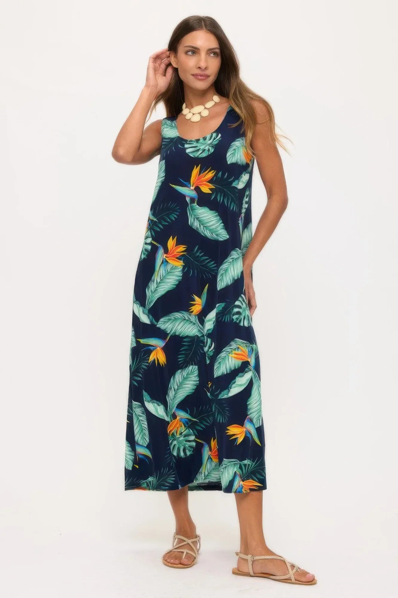 Print Bns Tank Long Dress | Mixtshop LLC