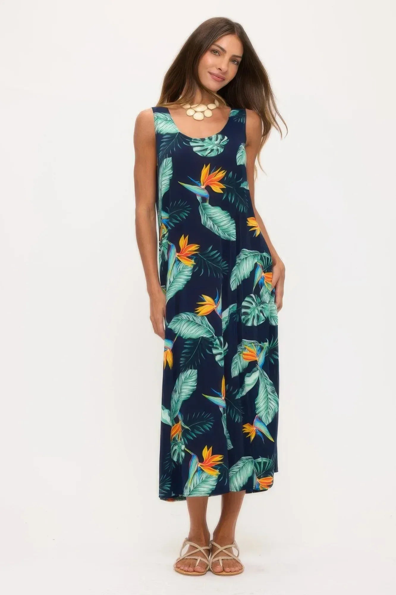 Print Bns Tank Long Dress | Mixtshop LLC