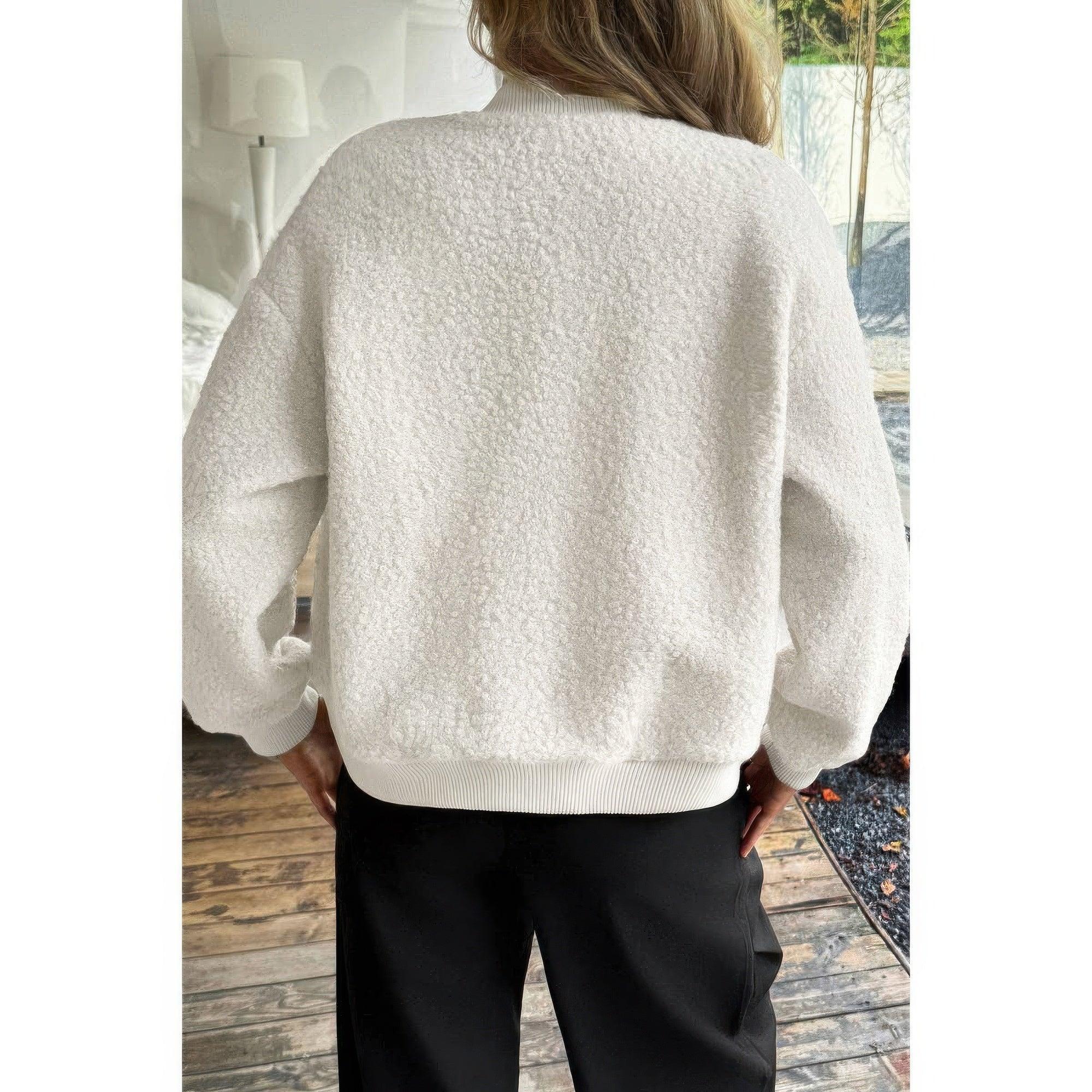Faux Sherpa Fuzzy Teddy Bomber Jacket | Mixtshop LLC
