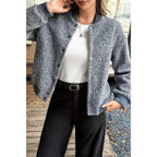 Faux Sherpa Fuzzy Teddy Bomber Jacket | Mixtshop LLC