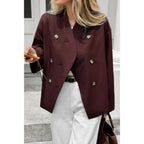 Double Breasted V Neck Trench Long Sleeve Coat | Mixtshop LLC