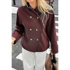 Double Breasted V Neck Trench Long Sleeve Coat | Mixtshop LLC