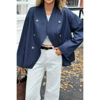 Double Breasted V Neck Trench Long Sleeve Coat | Mixtshop LLC
